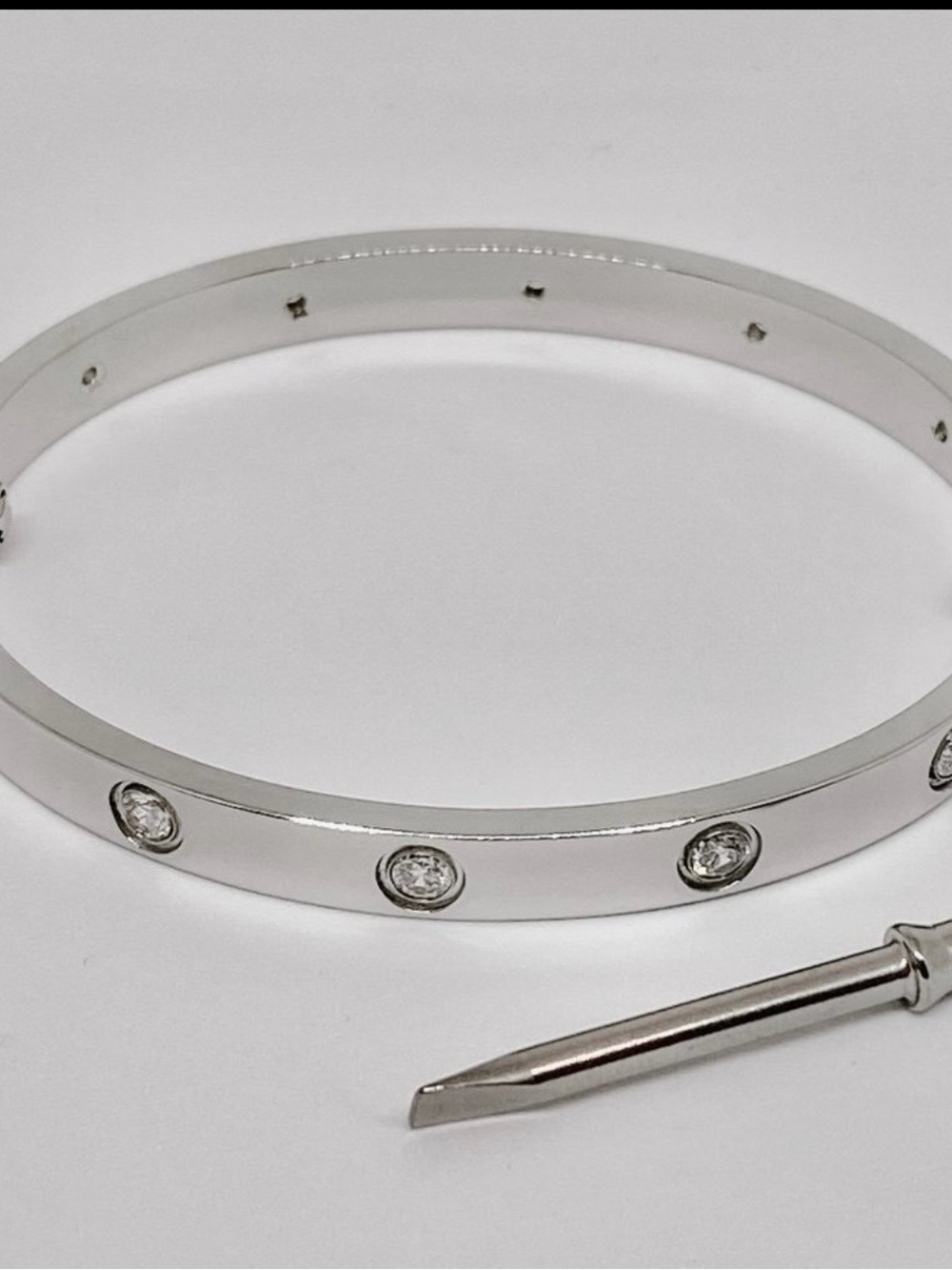 Silver Crystal infinity Screw Bangle Bracelet